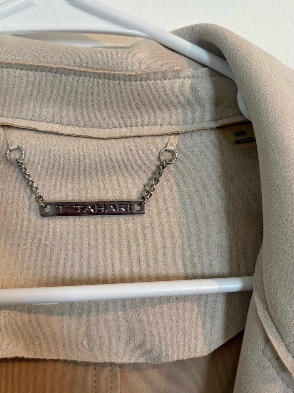 Women's Beige Long Trench Coat - Picture 4 of 4